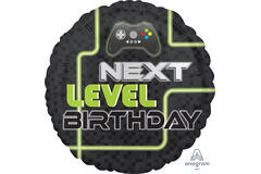 Foil Balloon - "NEXT LEVEL BIRTHDAY" - 45 cm